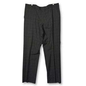 EUC BOSS Hugo‎ Boss Wool Charcoal Plaid Slim Dress Pants Trousers Men's 40x34